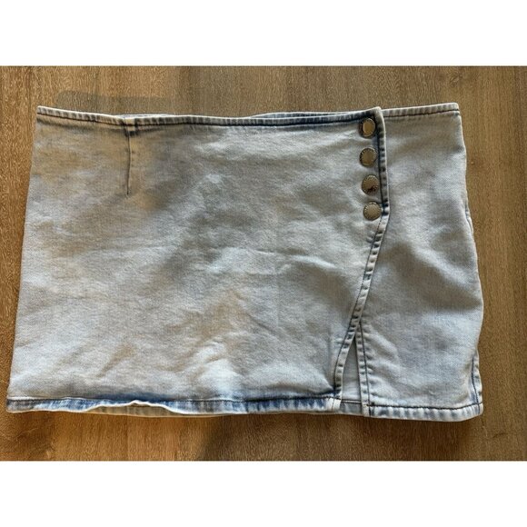 Retrofete Kayden Micro Mini Denim Skirt in Vivid Light Wash Size 28 - Picture 3 of 10
